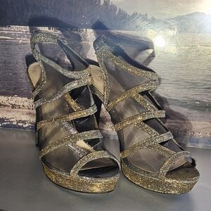 Nine West Sparkling Open Toe Heels